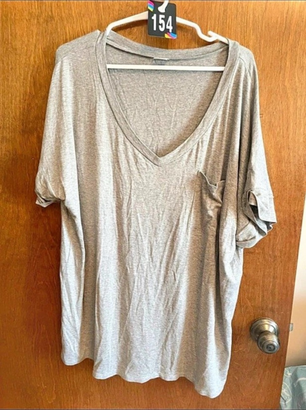 Sew Love Short Sleeve Top in Gray Size 3XL